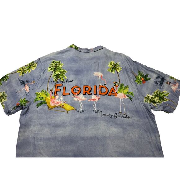 Tommy Bahama Other - Tommy Bahama Men’s "Greetings From Florida" Flamingo Silk Hawaiian Shirt Size XL